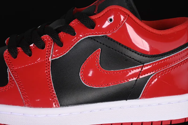 All categories Air Jordan Jordan series basketball shoes Air Jordan 1 Low G version pure original Air Jordan 1 Low AJ1 Joe 1 patent leather black and red low-top cultural casual sneakers HV4089-006